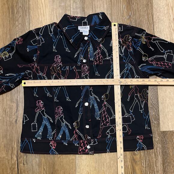 Vtg Vanity Collection Beaded Deco Pop Art Jacket Women’s L Fashionista Kitschy - Picture 6 of 6